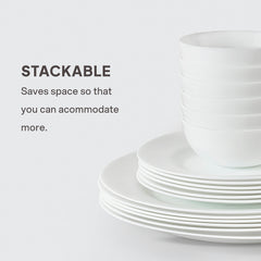 Feather Plus Opalware Dinner Set, Elegance 27 Pcs