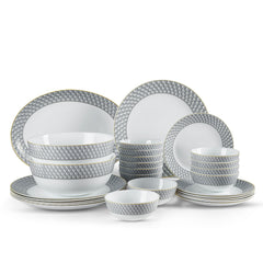 Amaze Plus Opalware Dinner Set, Pyramids 27 Pcs