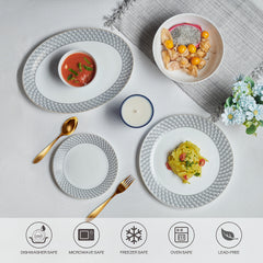 Amaze Plus Opalware Dinner Set, Pyramids 27 Pcs