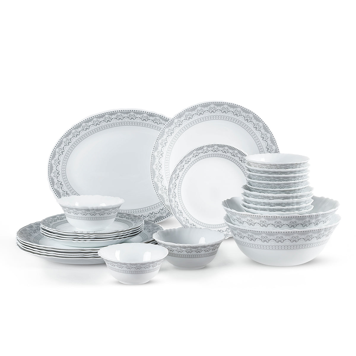 Imperial Plus Opalware Dinner Set, Oxford 27 Pcs