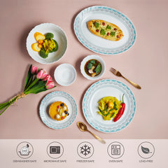 Imperial Plus Opalware Dinner Set, Celeste 27 Pcs