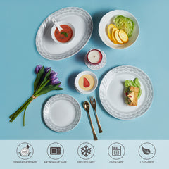 Imperial Plus Opalware Dinner Set, Oxford 33 Pcs