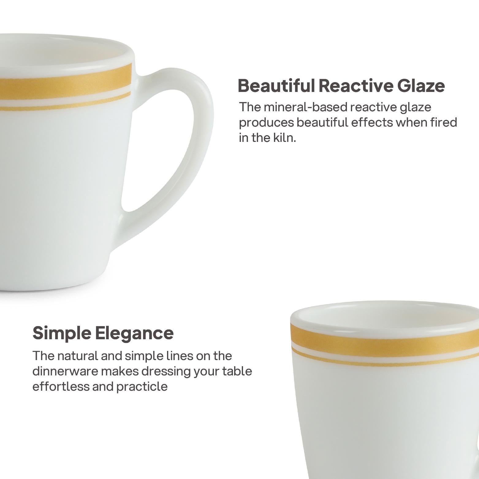 Divine Pre Ricca Mug M 6pc - Gold Lines 6 Pcs