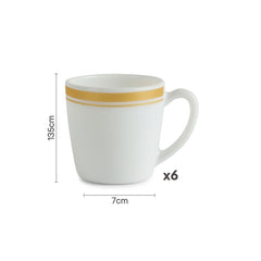 Divine Pre Ricca Mug M 6pc - Gold Lines 6 Pcs