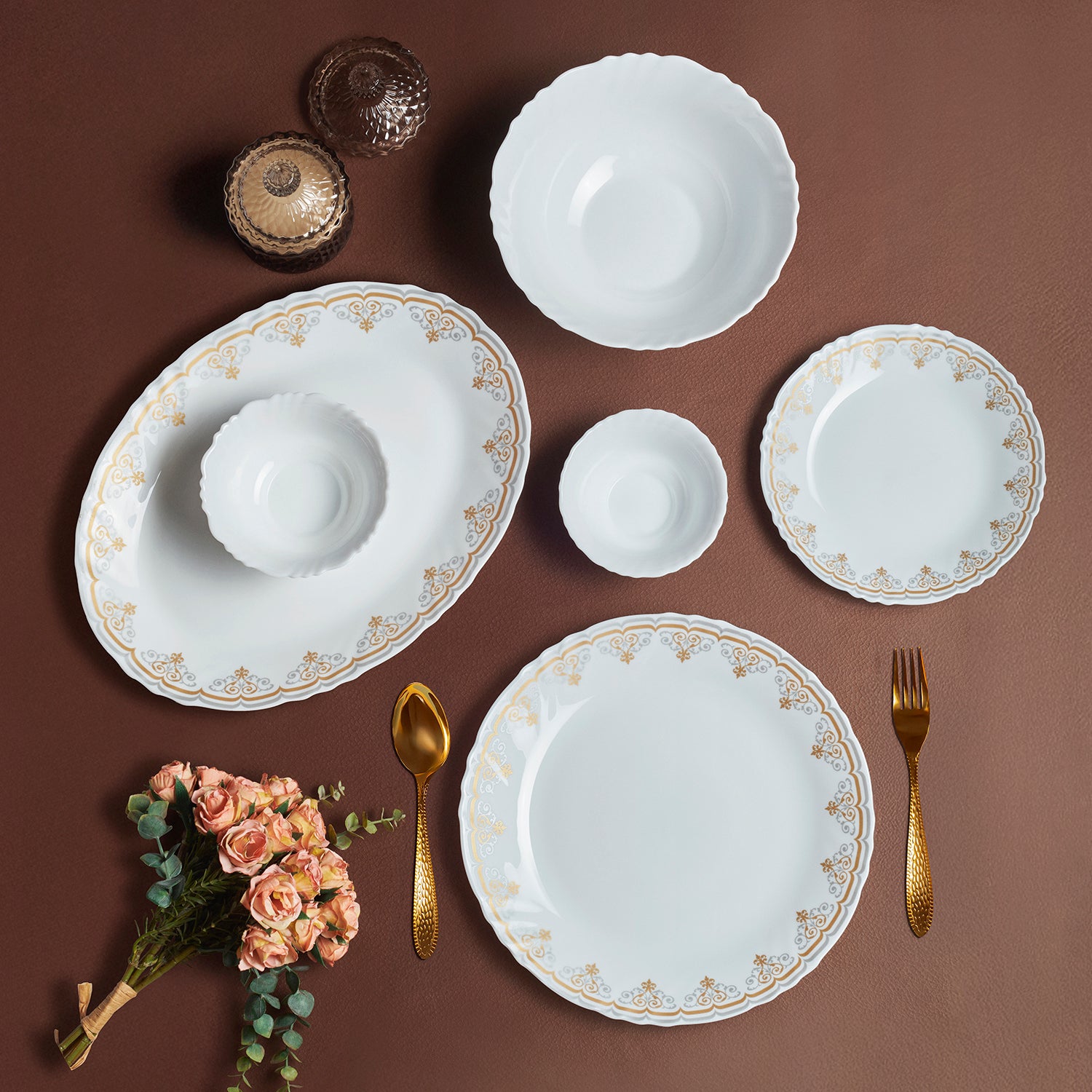 Imperial Plus Opalware Dinner Set, Victor 27 Pcs