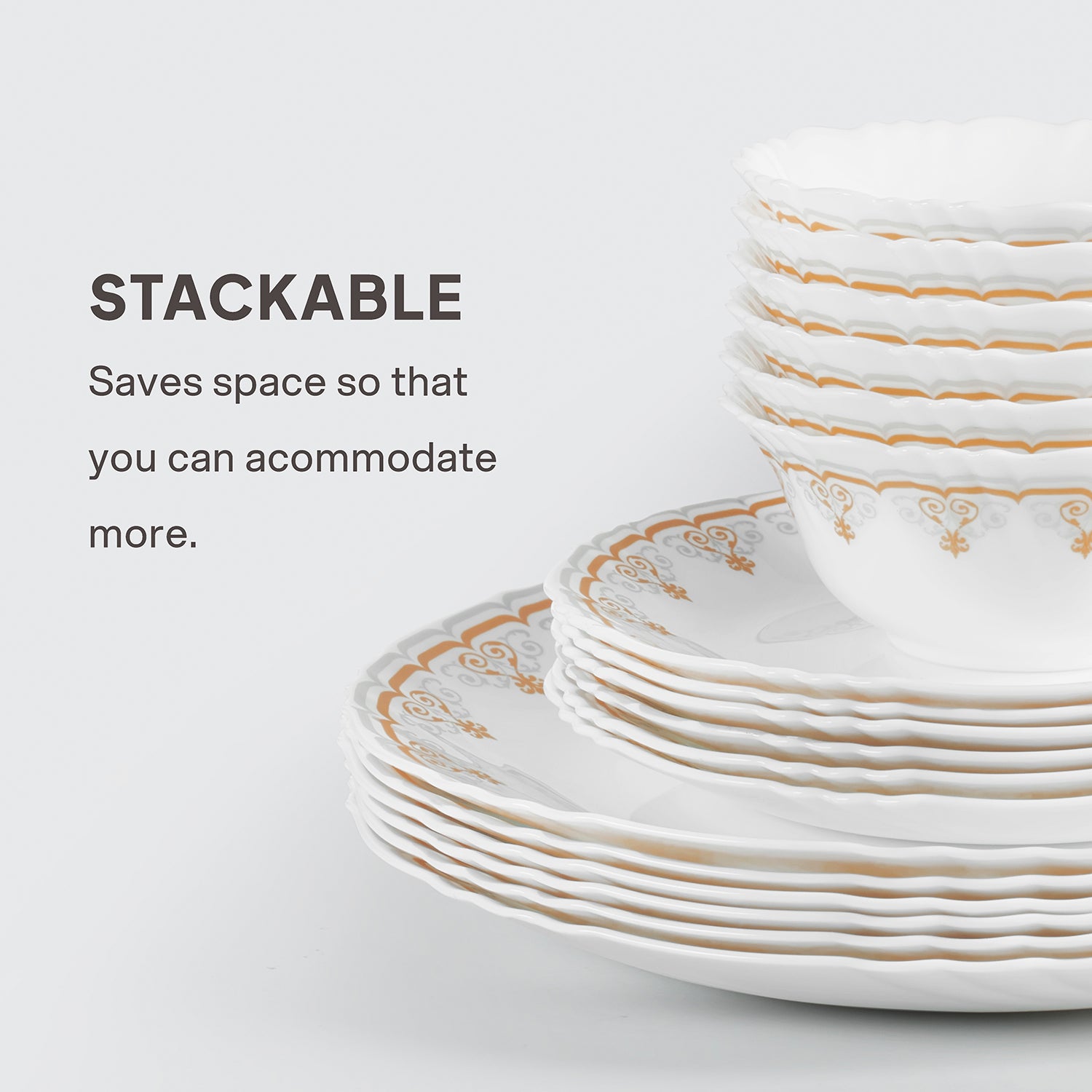 Imperial Plus Opalware Dinner Set, Victor 33 Pcs