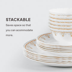 Imperial Plus Opalware Dinner Set, Victor 33 Pcs