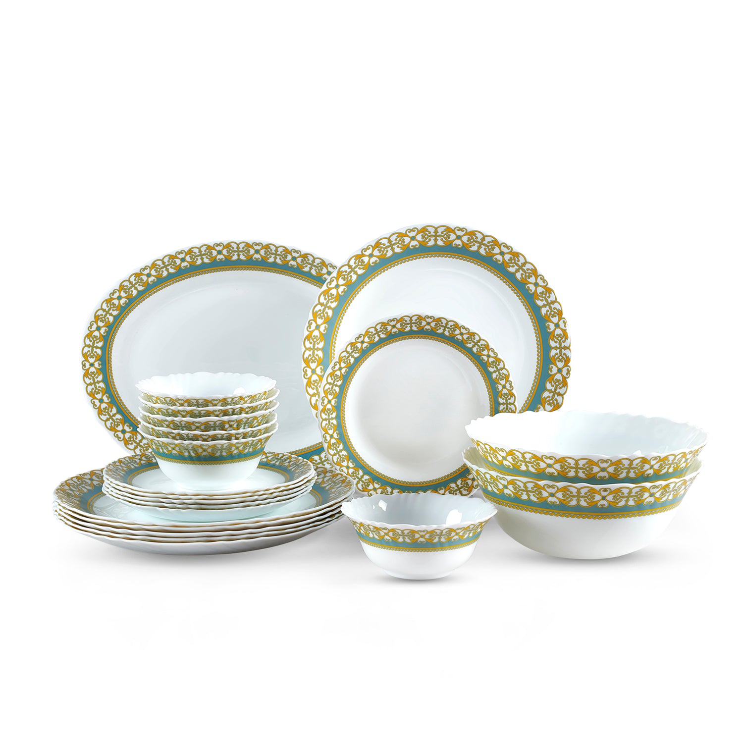 Imperial Plus Opalware Dinner Set, Morris 27 Pcs