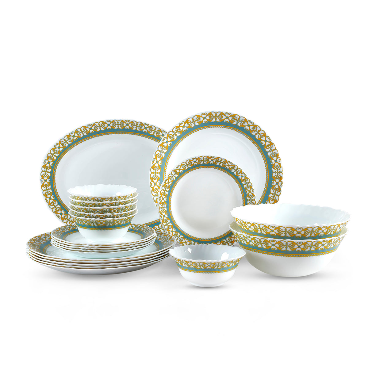 Imperial Plus Opalware Dinner Set, Morris 27 Pcs