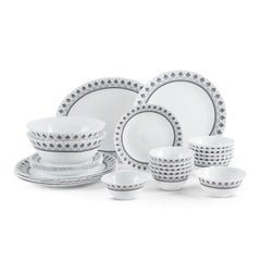 Imperial Plus Opalware Dinner Set, Damask 27 Pcs