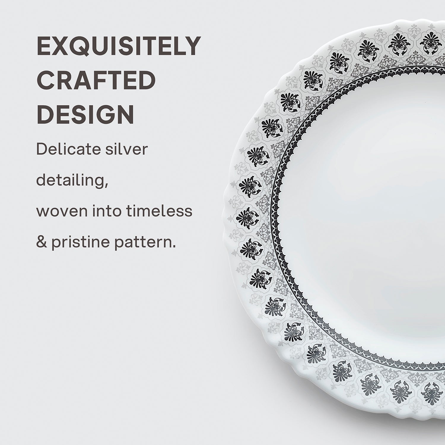 Imperial Plus Opalware Dinner Set, Damask 27 Pcs