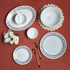Imperial Plus Opalware Dinner Set, Damask 33 Pcs