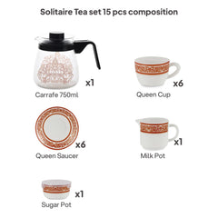 Solitaire Tea Set 15pc - Rosso 15 Pcs