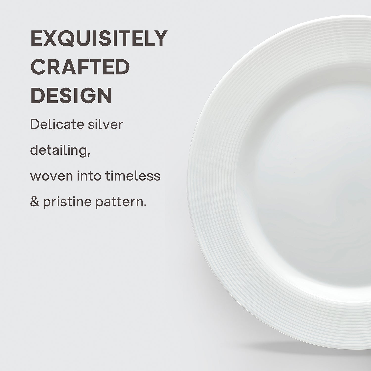 Feather Plus Opalware Dinner Set, Elegance 35 Pcs