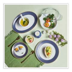 Solitaire Opalware Dinner Set, Sapphire 35 Pcs