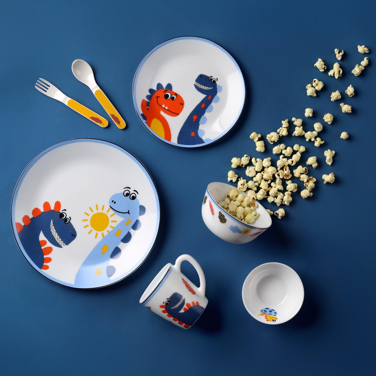 Kids Opal Dinner Set, 7 Pieces Fossil Friends / 7Pcs