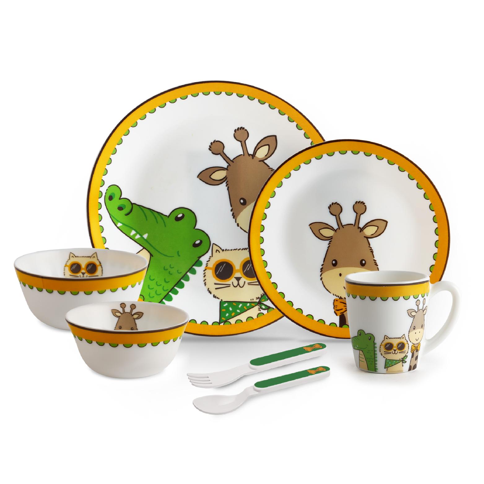 Kids Opal Dinner Set, 7 Pieces Sassy Rangers / 7Pcs