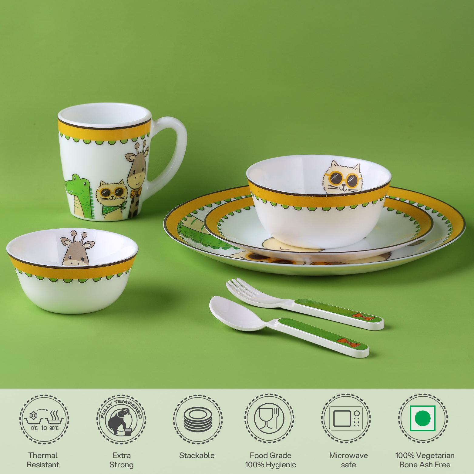 Kids Opal Dinner Set, 7 Pieces Sassy Rangers / 7Pcs