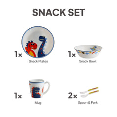 Kids Opal Snack Set, 5 Piece Fossil Friends / 5 Pcs