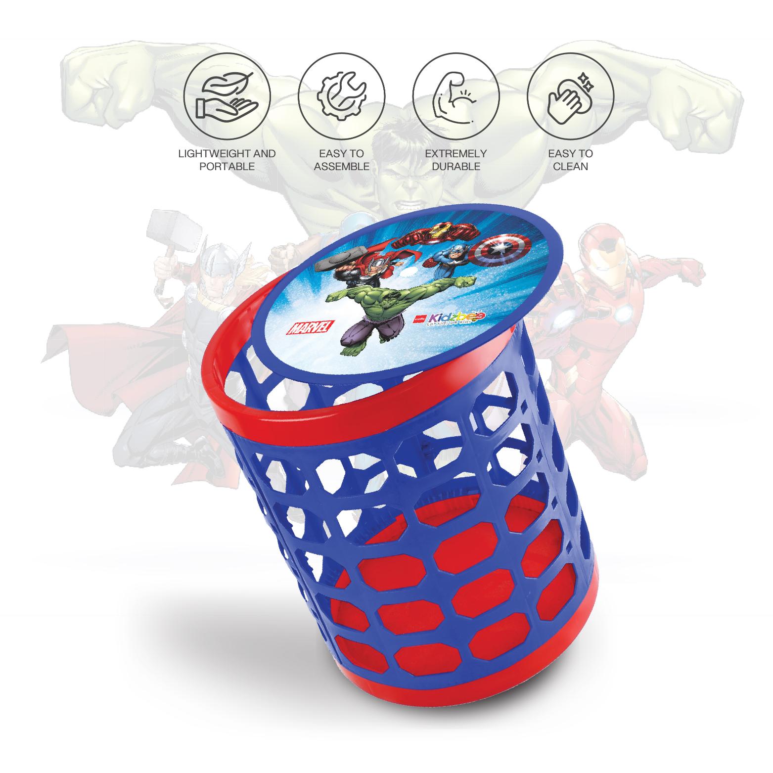 ToyNest Kids Multipurpose Storage, Stool & Laundry Basket Mighty Heroes