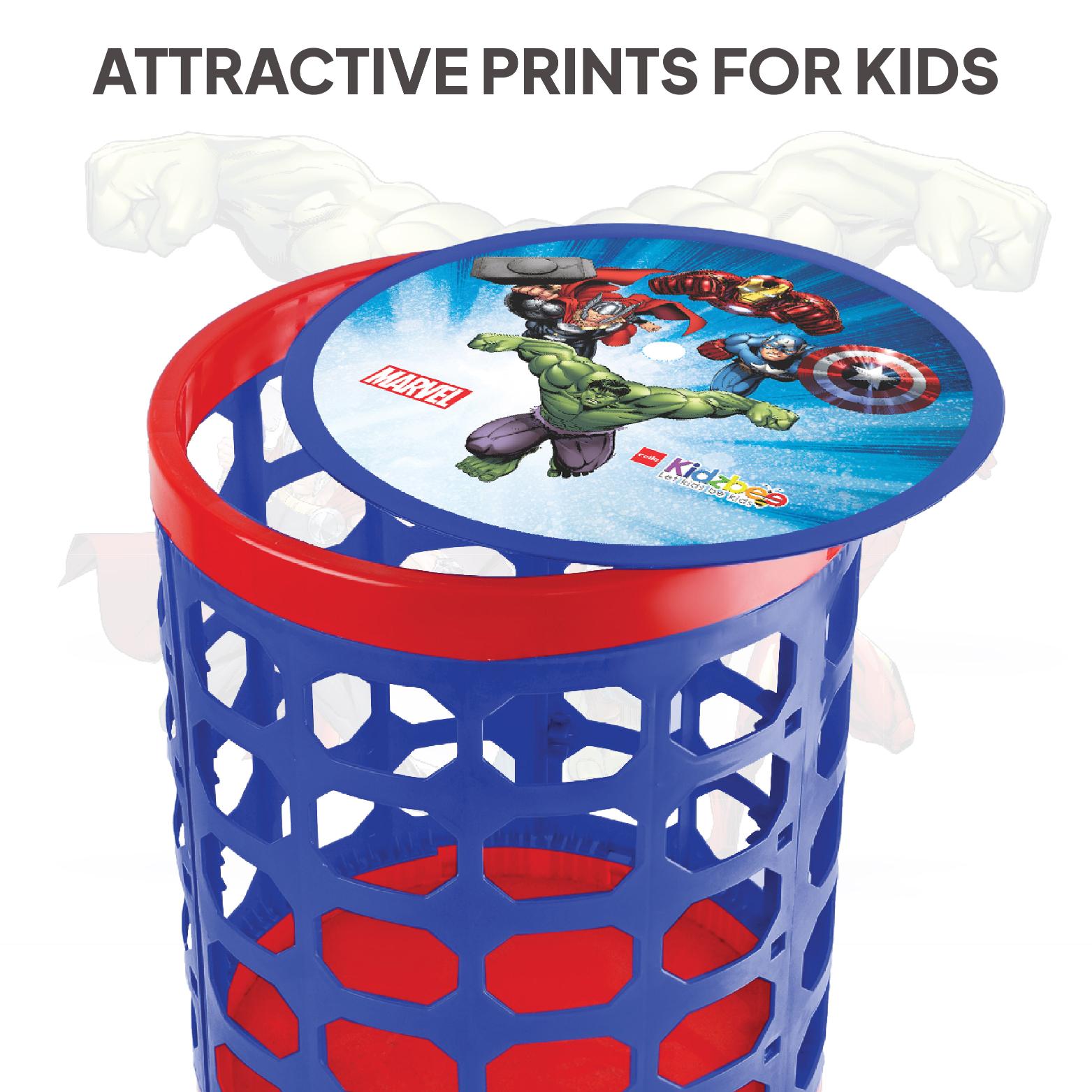 ToyNest Kids Multipurpose Storage, Stool & Laundry Basket Mighty Heroes
