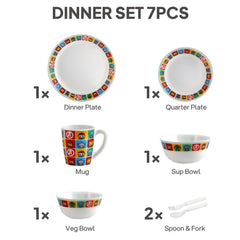 Kids Opal Dinner Set, 7 Pieces Avengers / 7Pcs
