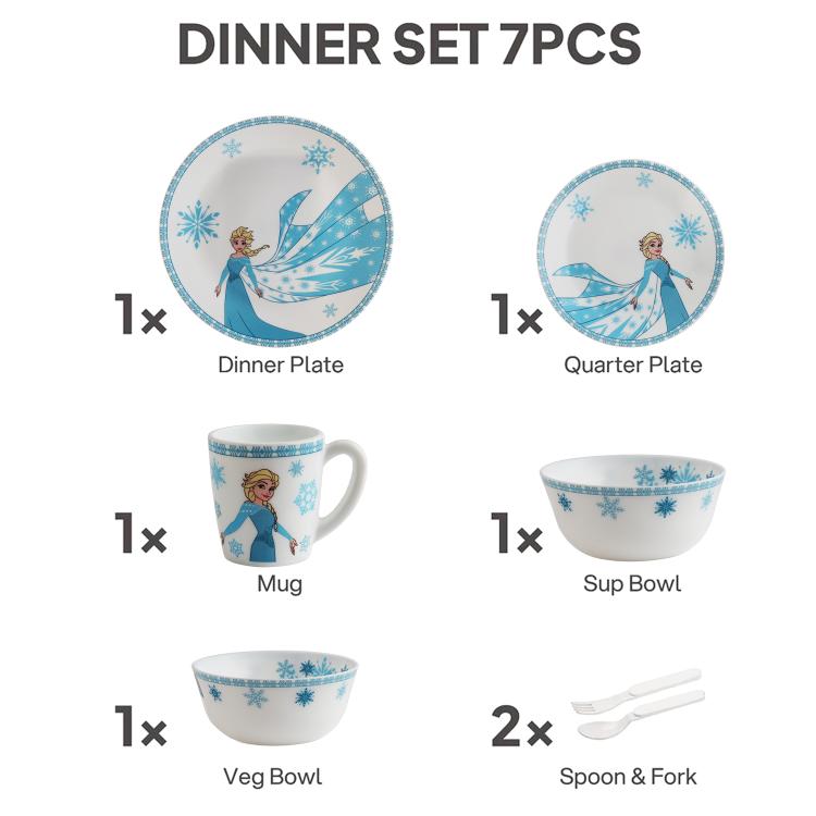 Kids Opal Dinner Set, 7 Pieces Frozen / 7Pcs